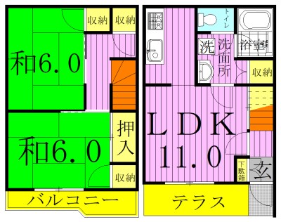テラス　ベル・フィーユ　Ⅱ 003号室 間取り