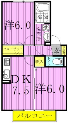 フラワーハイツ菅谷Ｃ 202号室 間取り