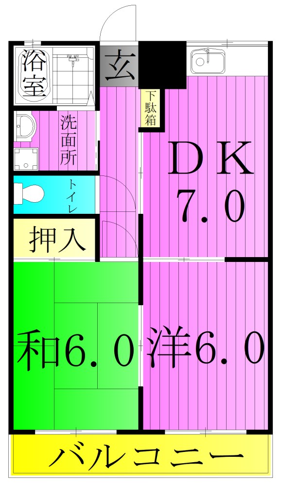 本木ハイツ 間取り図
