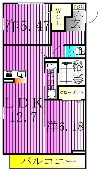 クーラクーD 間取り図