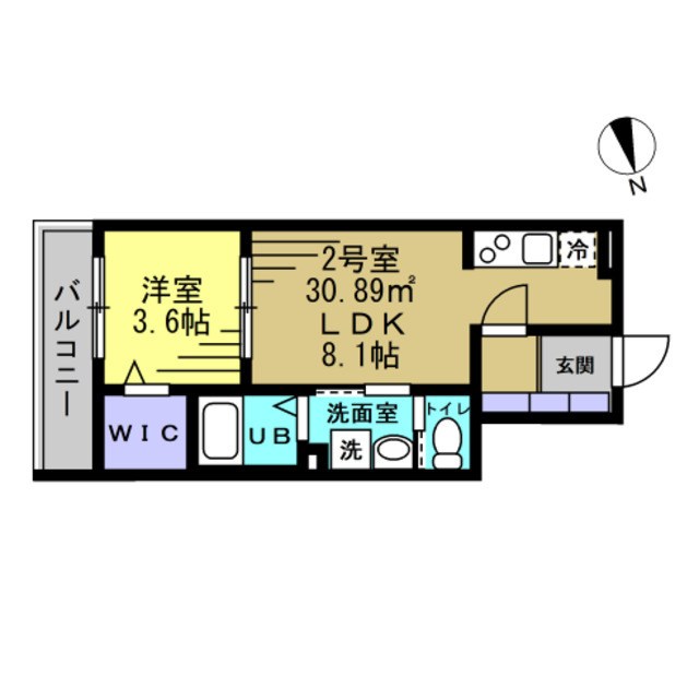 A＇s Crest 202号室 間取り