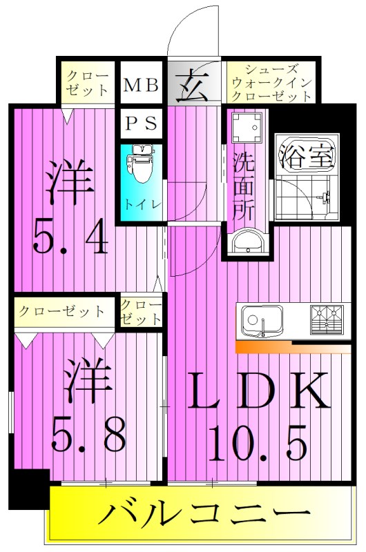 グランレーヴ東尾久  間取り図