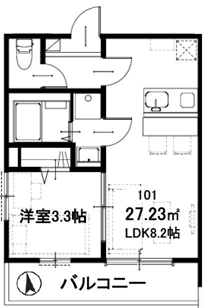 アヴニール 101号室 間取り