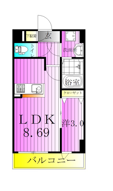 アルファコートお花茶屋2 間取り図