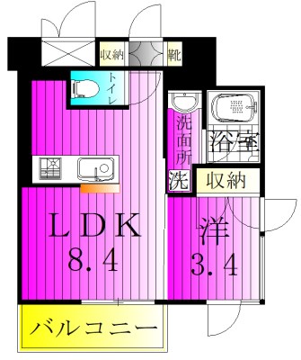 パークフラッツ松戸 707号室 間取り