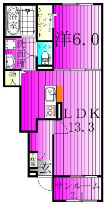 ノーブル柏Ｂ 102号室 間取り