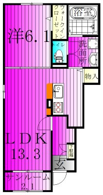 エスタブレＡ 101号室 間取り