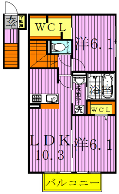 エスポワールB 202号室 間取り