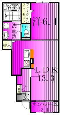 エスタブレＡ 103号室 間取り