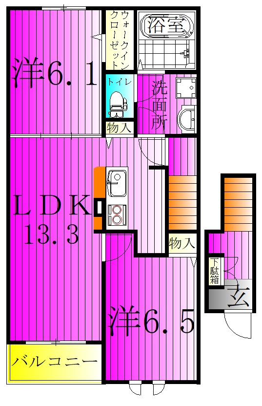 エスタブレＡ 202号室 間取り