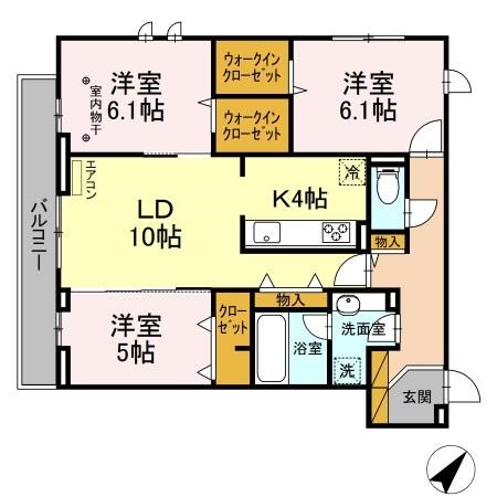 フォルトゥーナ南流山 305号室 間取り