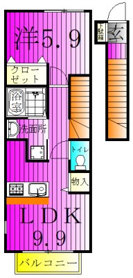 キュービックⅡ 202号室 間取り