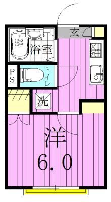 フローラ八潮 106号室 間取り
