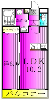 L'etoile南流山  101号室 間取り
