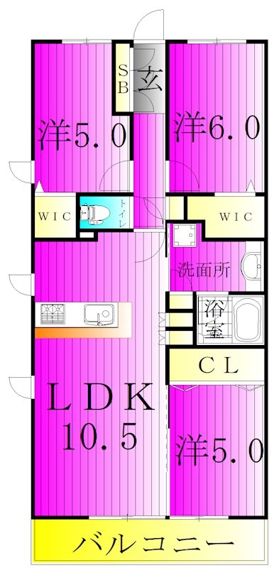 デュオヒルズ柏  1105号室 間取り