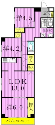 ＴＱレジデンス柏 301号室 間取り