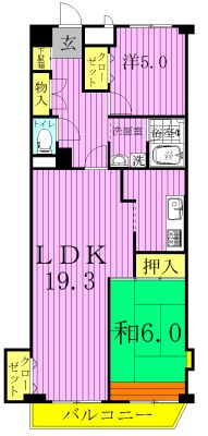 ＴＱレジデンス柏 606号室 間取り