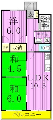 シンシアハイツ柏 302号室 間取り