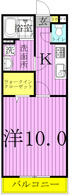 アムール長崎 103号室 間取り