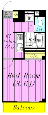 アンプルールフェール豊四季Ⅱ 203号室 間取り