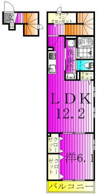 アムール橘 201号室 間取り