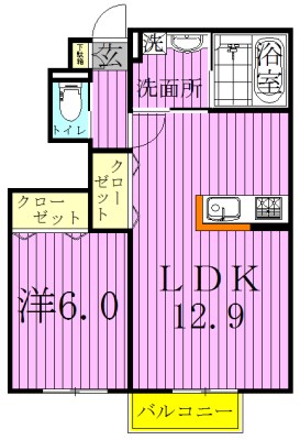 River wood Hisa～リバーウッドヒサ～ 102号室 間取り