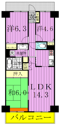 エステ・スクエア我孫子  413号室 間取り