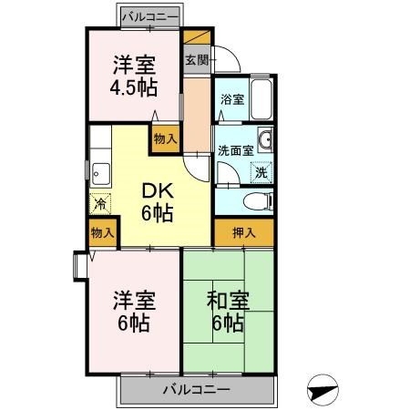 グランディール 105号室 間取り