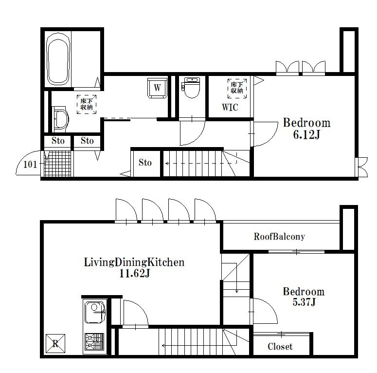 ソル　プエンテ六町 間取り図
