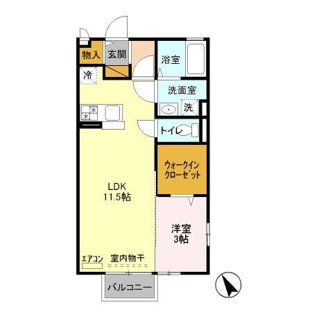 オラカーサ 201号室 間取り