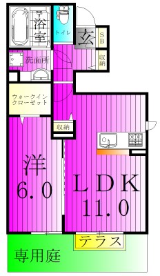 ラポール 101号室 間取り