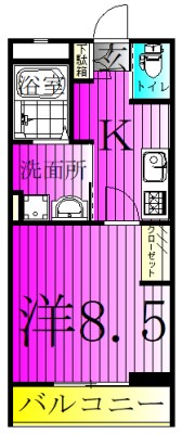 シクレッツァカーサKT 103号室 間取り