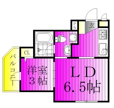 ＶＩＶＡＣＥⅥ 101号室 間取り