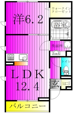 クレールモア 102号室 間取り