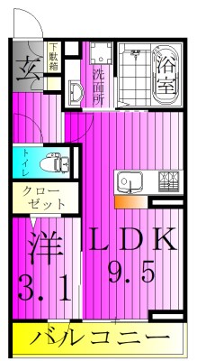 クレールモア 105号室 間取り