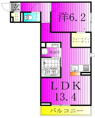 クレールモア 303号室 間取り