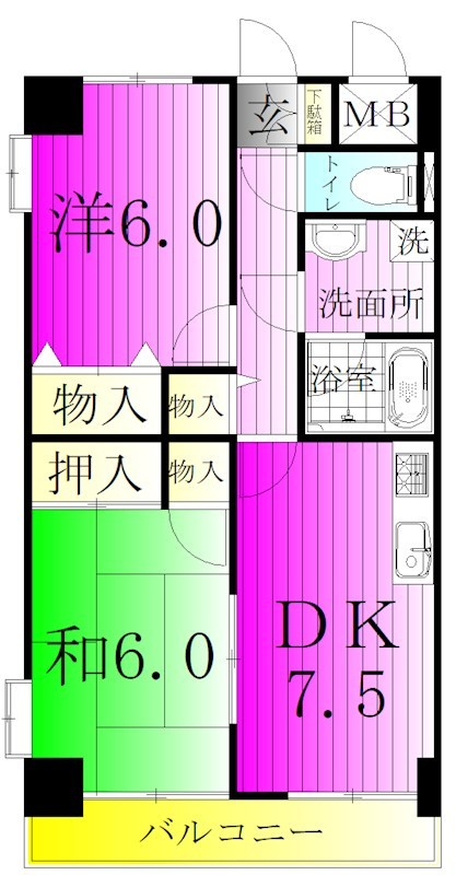 スカイヒルズ我孫子 406号室 間取り
