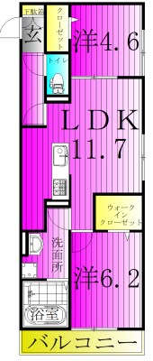 ジラソーレ 202号室 間取り