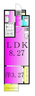 KH南流山 103号室 間取り