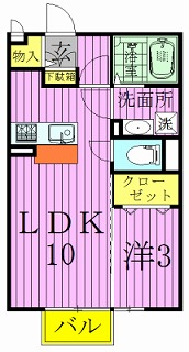 メルベーユパルⅡ 205号室 間取り