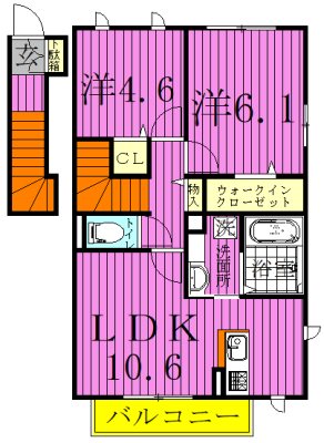 芳葉ハウス  202号室 間取り