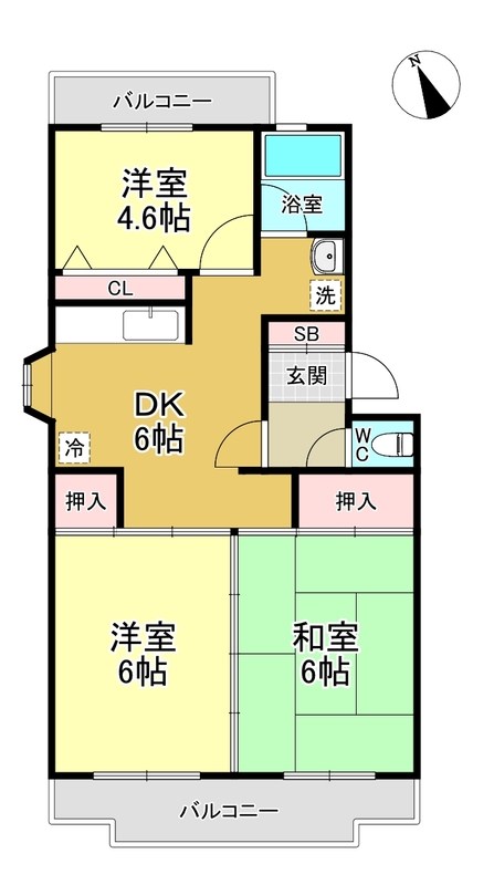 松戸ハイツ 302号室 間取り