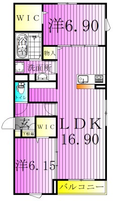 アナシエ鹿浜 間取り図