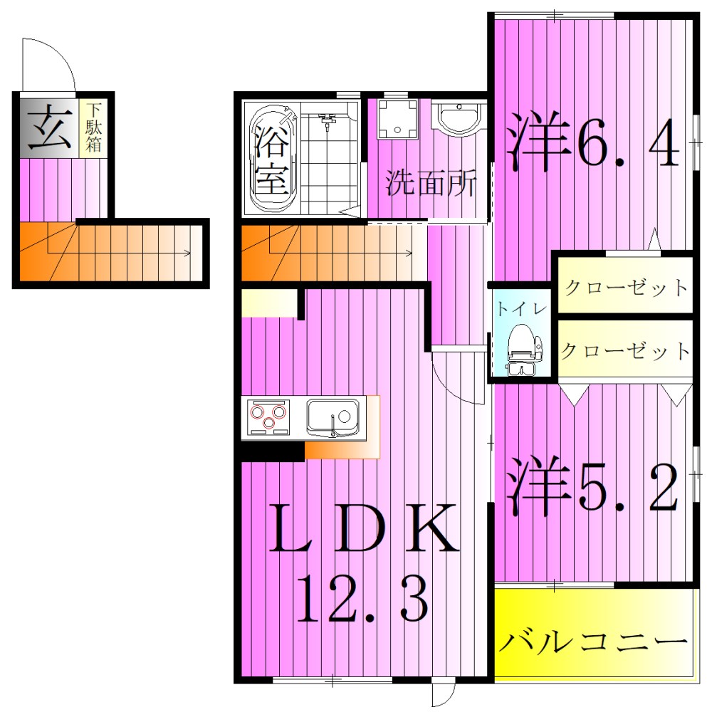 Kウエスト17 間取り図