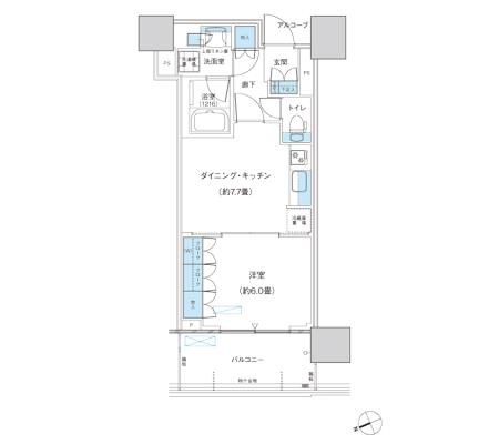 パークシティ柏の葉キャンパス　ザ・ゲートタワー　ウエスト 1314号室 間取り
