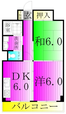 山口マンション 803号室 間取り