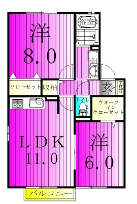 ガーデンコート　C 101号室 間取り
