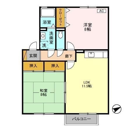 ヴェルドミール　参番館 102号室 間取り