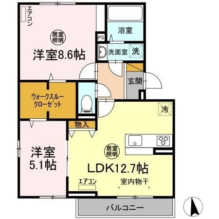 ウィステリア 302号室 間取り