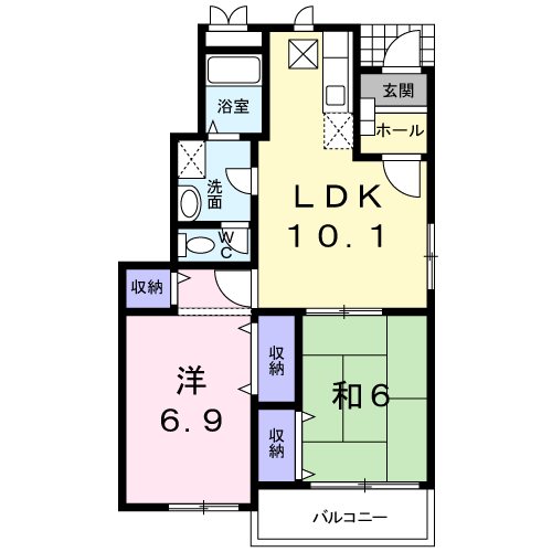 フラワータウンＢ 101号室 間取り
